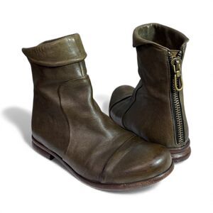 Pep Monjo Handmade Olive Green Ankle Boots Baker P-1567-LBR $305 EU 36.5, US 6.5